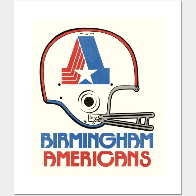 Defunct Birmingham Americans Football Team Helmet Wall Art by Defunctland